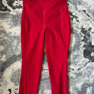 lululemon athletica Fast N Free Bright Red High-Rise crop Leggings 23’